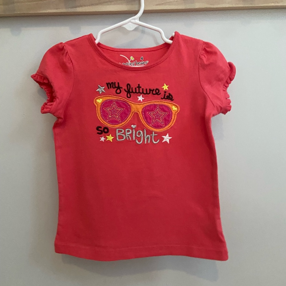 Jumping Beans punch colored My Future is Bright Tee in Girls Size 4